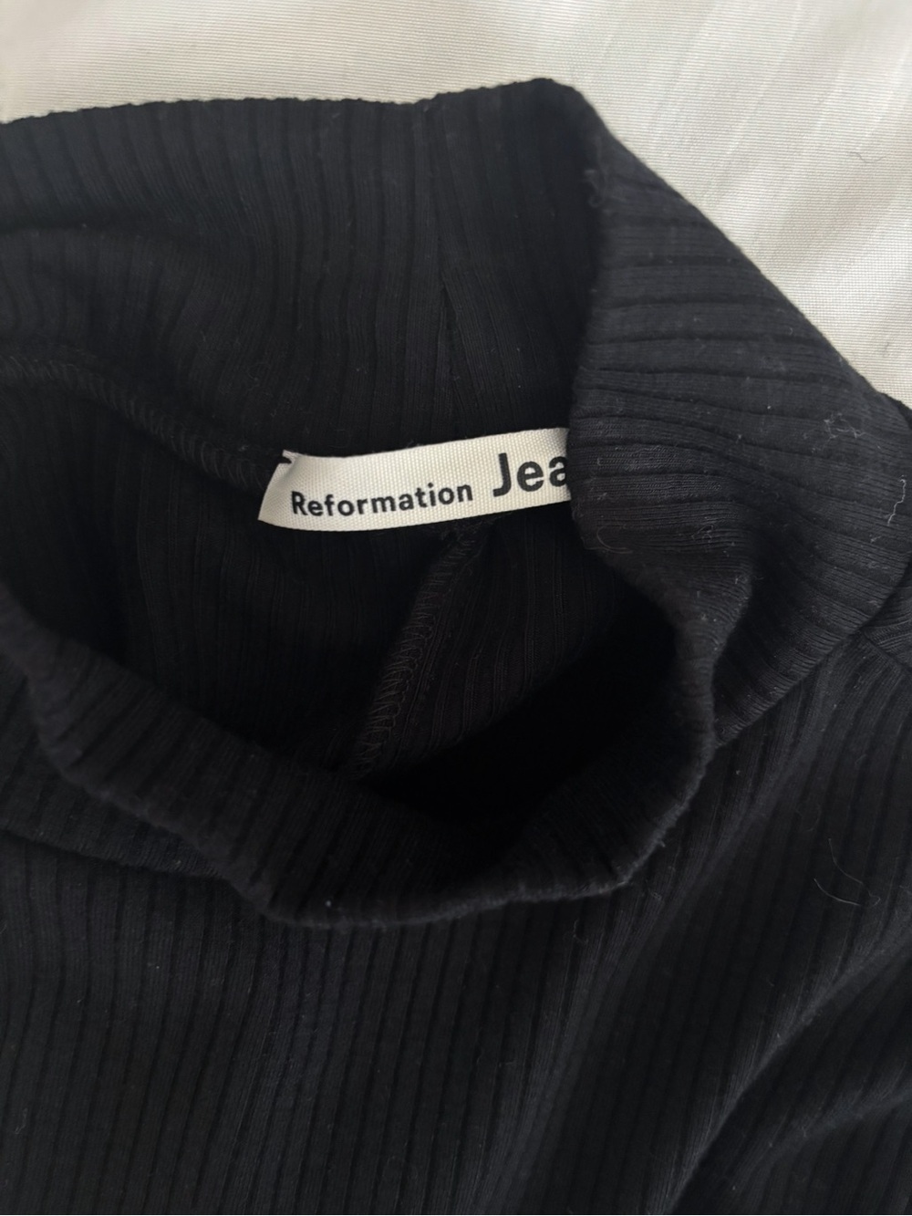 Reformation Jeans Black Ribbed Mock Neck Mini Dress XS - Picture 5 of 6